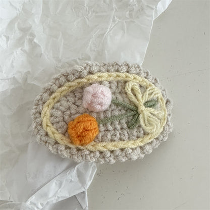 Crochet Rabbit Hair Clip |Fruity Knit Embroidered Hair Snap Clip |Flower Hair Barrette |Duckbill Hairpin A11