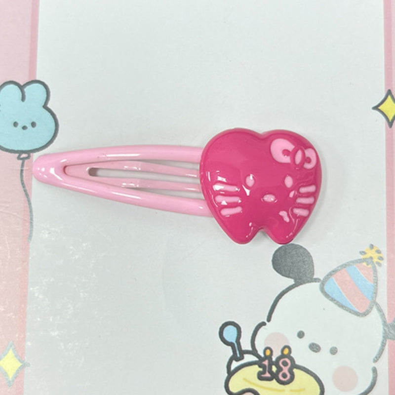 Kitty Bow Basic Hair Clip |Hair Snap Clip |Hair Barrette |Duckbill Hairpin 2pcs A198