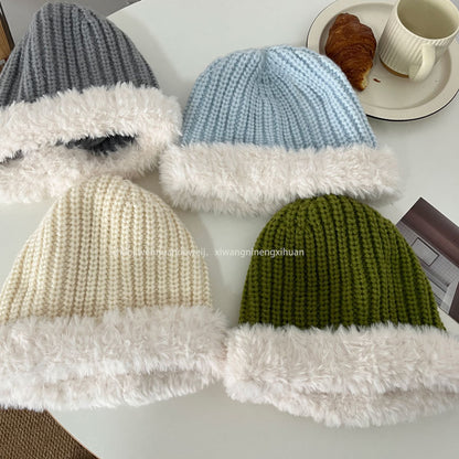 Cozy Plush Winter Cashmere Knit Beanie Hat |Stretch Ribbed Beanie Hat M17