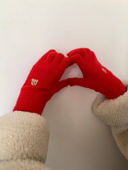 Cozy Bear Winter Cashmere Glove |Soft Thick Solid Color Gloves |Warm Knitted Gloves G5