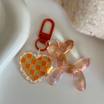 Lustrous Acrylic Balloon Dog Design Bag KeyChain |Pendant Schoolbag Hanging Decoration K34