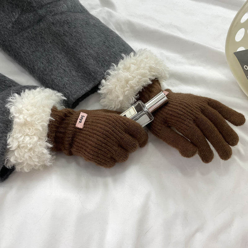 Cozy Plush Winter Cashmere Glove |Soft Thick Solid Color Gloves |Warm Knitted Gloves G8