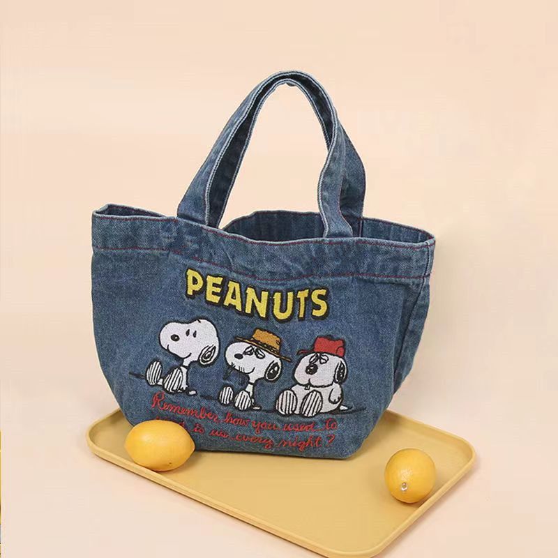 Snoopy Denim Bucket Bag | Casual Tote Bags | Shoulder Bag |Handbags B46