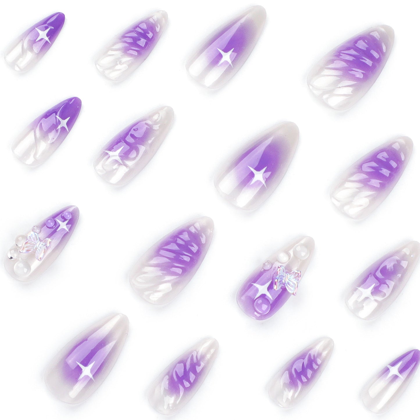 Lilac Blur | Medium Almond Manicure | Press On Nails N801