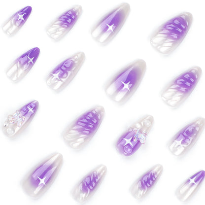 Lilac Blur | Medium Almond Manicure | Press On Nails N801