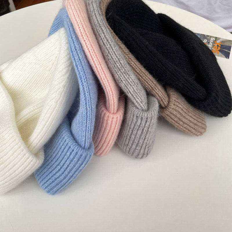 Cozy Winter Cashmere Knit Beanie Hat |Stretch Ribbed Beanie Hat M5