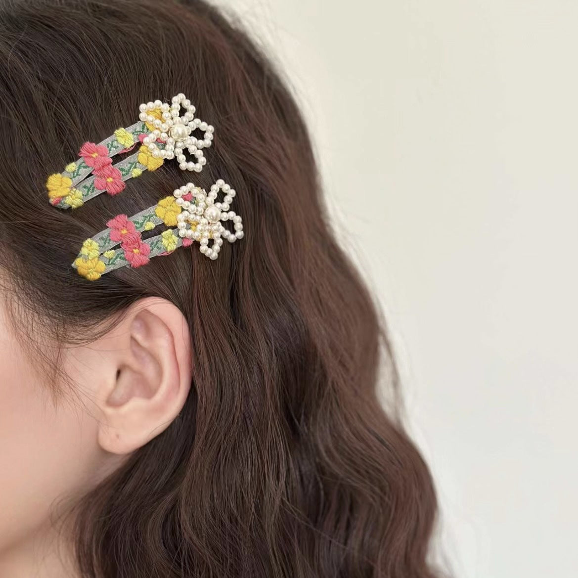 Pearl Flower Hair Clip |Hair Claw |Hair Barrette|Duckbill Hairpin 2pcs A467