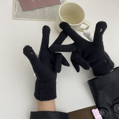 Cozy Cute Winter Cashmere Glove |Soft Thick Solid Color Gloves |Warm Knitted Gloves G10