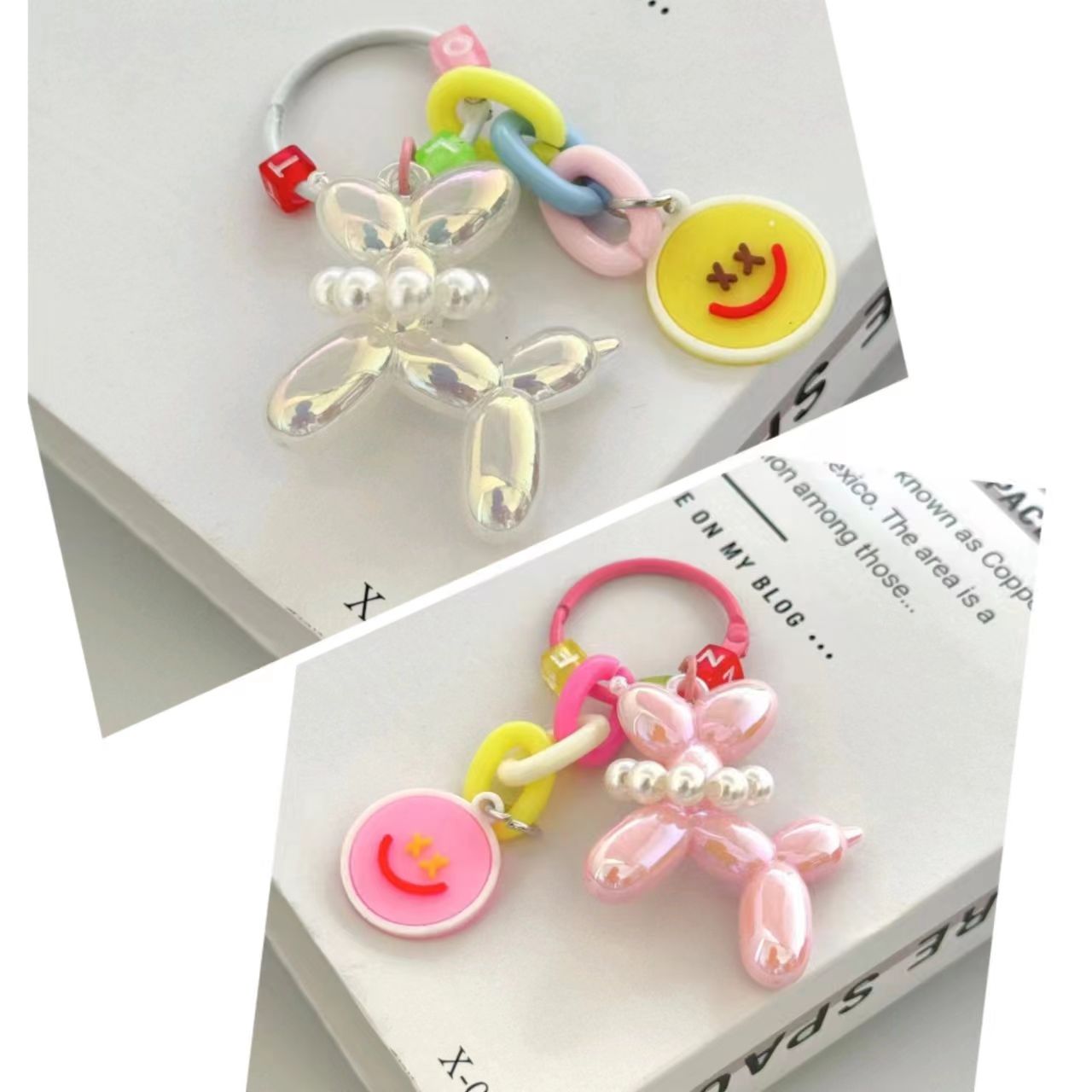 Lustrous Acrylic Balloon Dog Design Bag KeyChain |Pendant Schoolbag Hanging Decoration K33