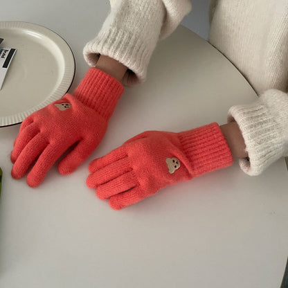 Cozy Bear Winter Cashmere Glove |Soft Thick Solid Color Gloves |Warm Knitted Gloves G5