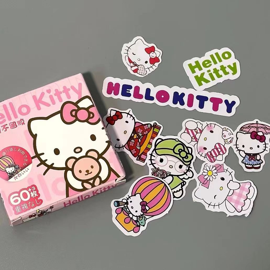 Hello Kitty Stickers Sheet|Journal Stickers Paster |Sticker for Planner Scrapbooking Stationery 60pcs T6