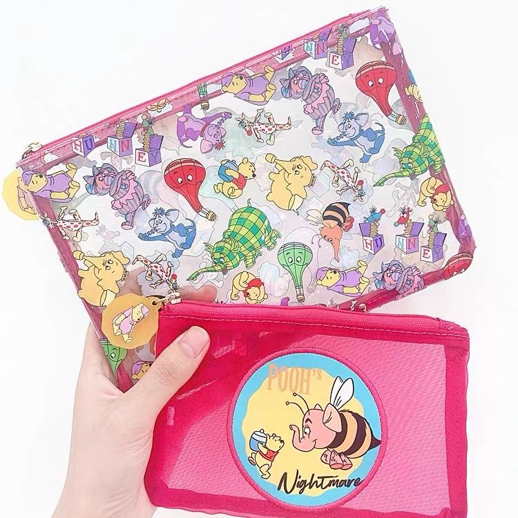 Winnie Pooh Storage Bags |Pouch Keychain Wallet| Cosmetic Makeup Bag | Pencil case Coin Purse 2pcs B22