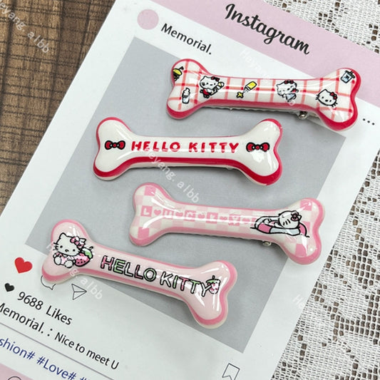 Kitty Bone Hair Clip |Hair Snap Clip|Hair Barrette |Duckbill Hairpin 2pcs A250