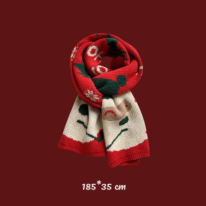 Red Vibe Cozy Plush Winter Solid Color Scarf | Tassel Shawls |Soft Wool knitted Scarf W25