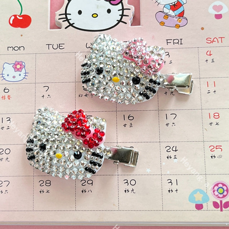 Diamond Kitty Hair Clip |Hair Snap Clip |Hair Barrette |Duckbill Hairpin A399