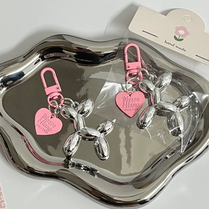 Y2K Sliver Glitz Balloon Dog Design Bag KeyChain |Pendant Schoolbag Hanging K39