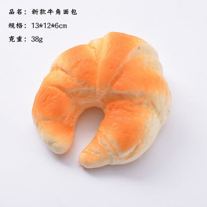 Bun Toast Egg Tart Hamburger Croissant Donut| Slow Rising Soft Squishy|Squeeze Stress Toy S95