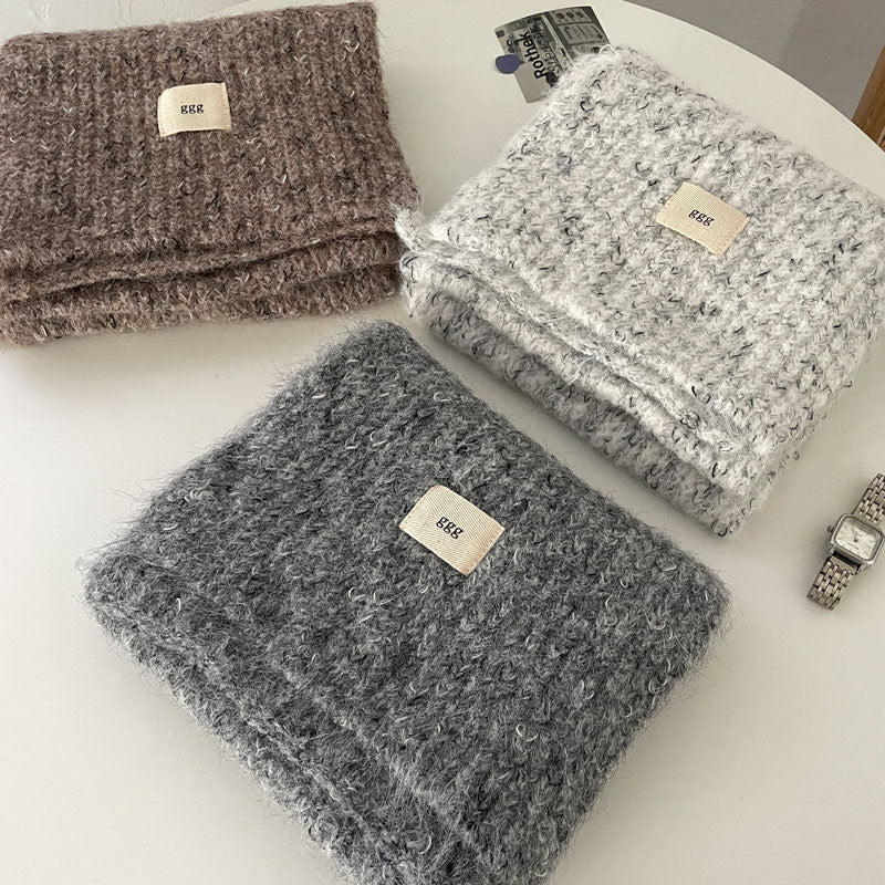 Cozy Winter Cashmere Solid Color Scarf |Warm Wool Knitted Shawls W33