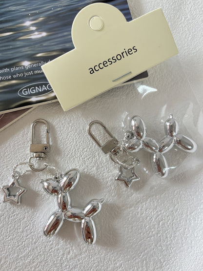 Silver Balloon Dog Design Bag KeyChain |Pendant Schoolbag Hanging K41