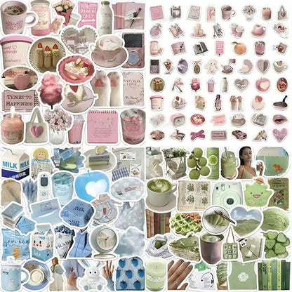 Cute Stickers Sheet| Kawaii Journal Stickers Paster |Sticker for Planner Scrapbooking Stationery 60Pcs T11