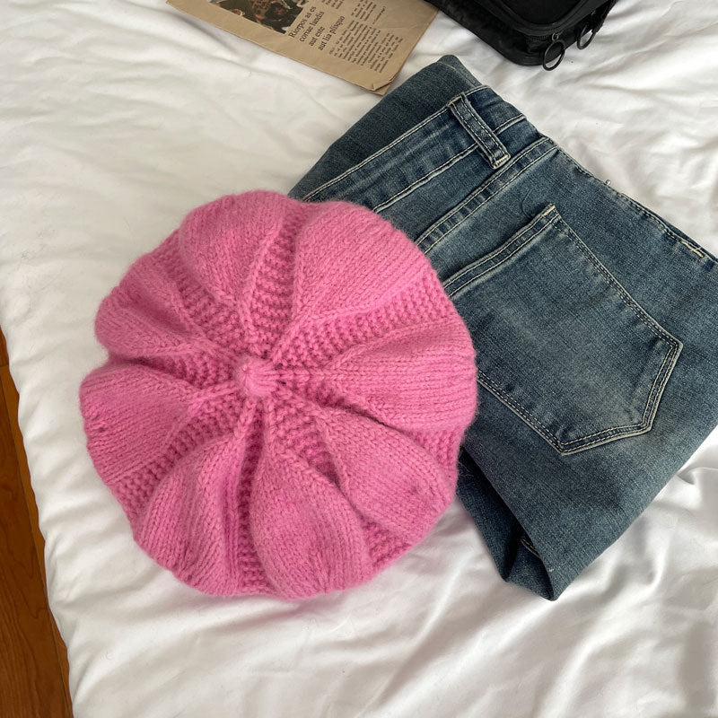 Classic Slouchy Beret | Wool Knitted Warm Hat M8