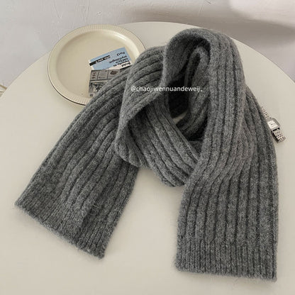 Chunky Winter Cashmere Solid Color Scarf |Wool Knitted Shawls W27