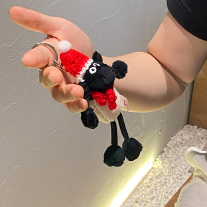 Cute Cartoon Sheep Design Bag KeyChain |Pendant Plush Schoolbag Hanging Decoration |Gift for Boys and Couples K6