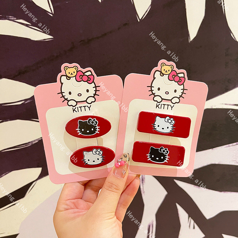 Kitty Basic Hair Clip |Hair Snap Clip |Hair Barrette |Duckbill Hairpin 2pcs A284