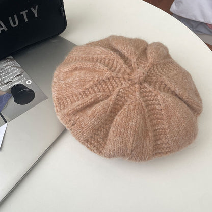 Classic Slouchy Beret | Wool Knitted Warm Hat M8