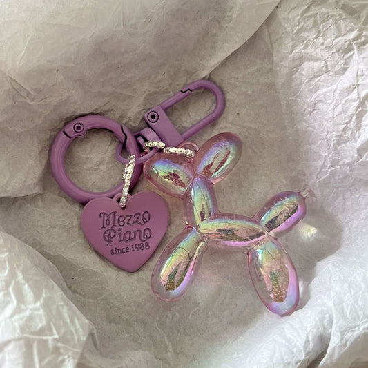 Lilac Balloon Dog Design Bag KeyChain |Pendant Schoolbag Hanging Decoration K43