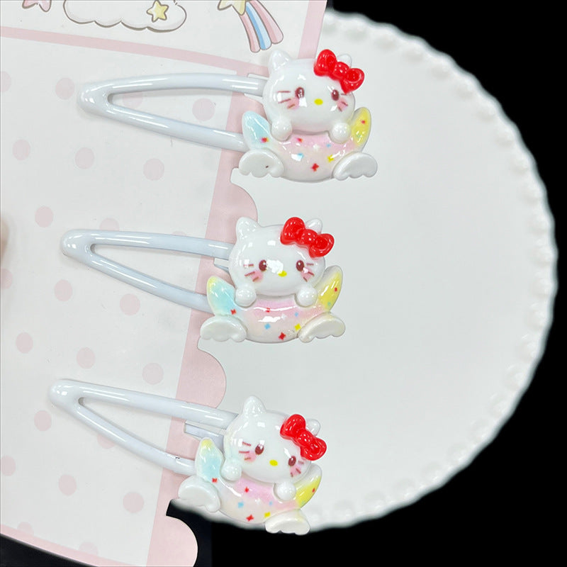 Enamel Kitty Hair Clip|Hair Slide|Hair Barrette |Duckbill Hairpin 2pcs A206