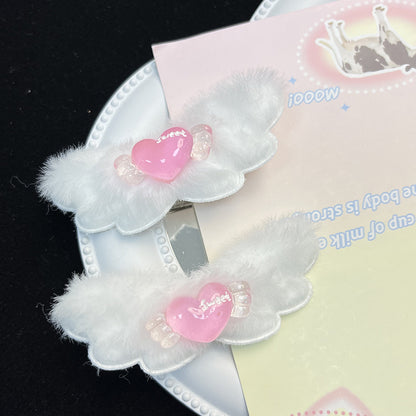 Fluffy Wings Hair Clip |Hair Snap Clip |Hair Barrette |Duckbill Hairpin 2pcs A289