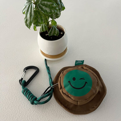 Smiling Face BucketHat Design Bag KeyChain |Pendant Headphone Bag Gift K30