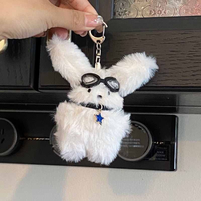 Cute Cartoon Pilot Rabbit Design Bag KeyChain |Pendant Bunny Plush Hanging Decoration Gift K17