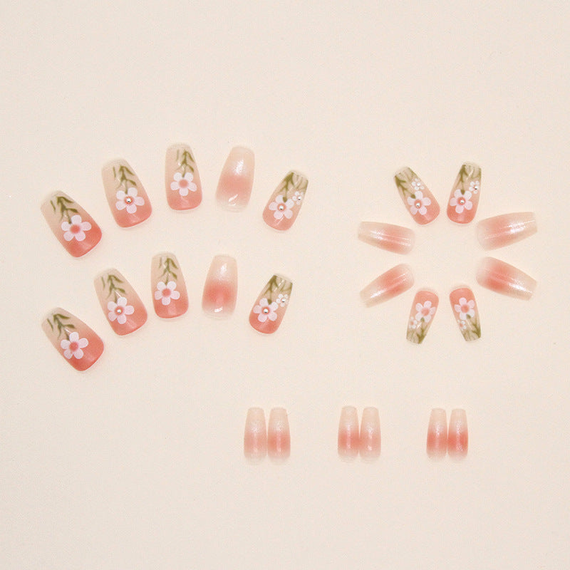 Blushing Bouquet| Medium Squoval Manicure | Press On Nail