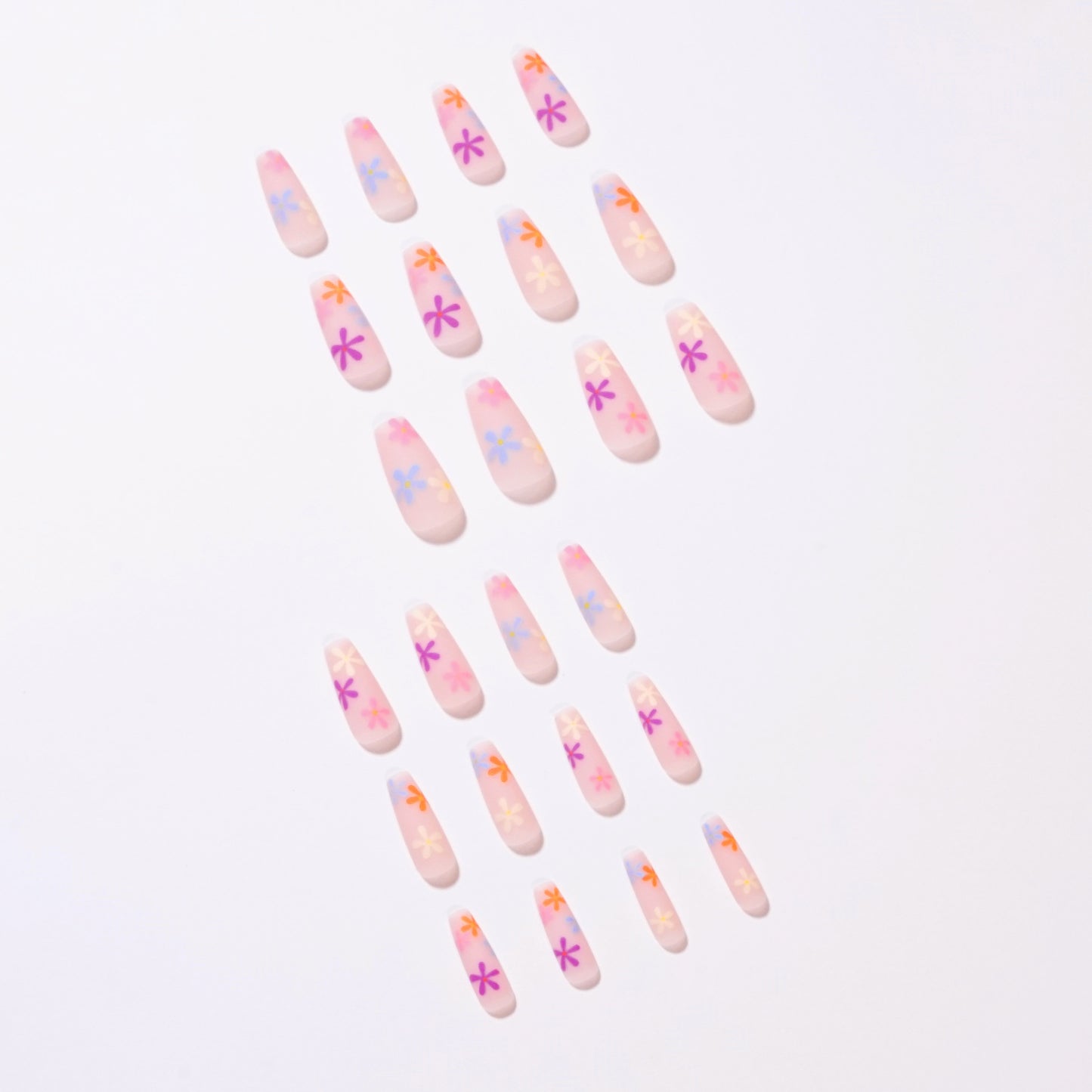 Kaleidoscope Blossom | Long Coffin Manicure | Press On Nails N764