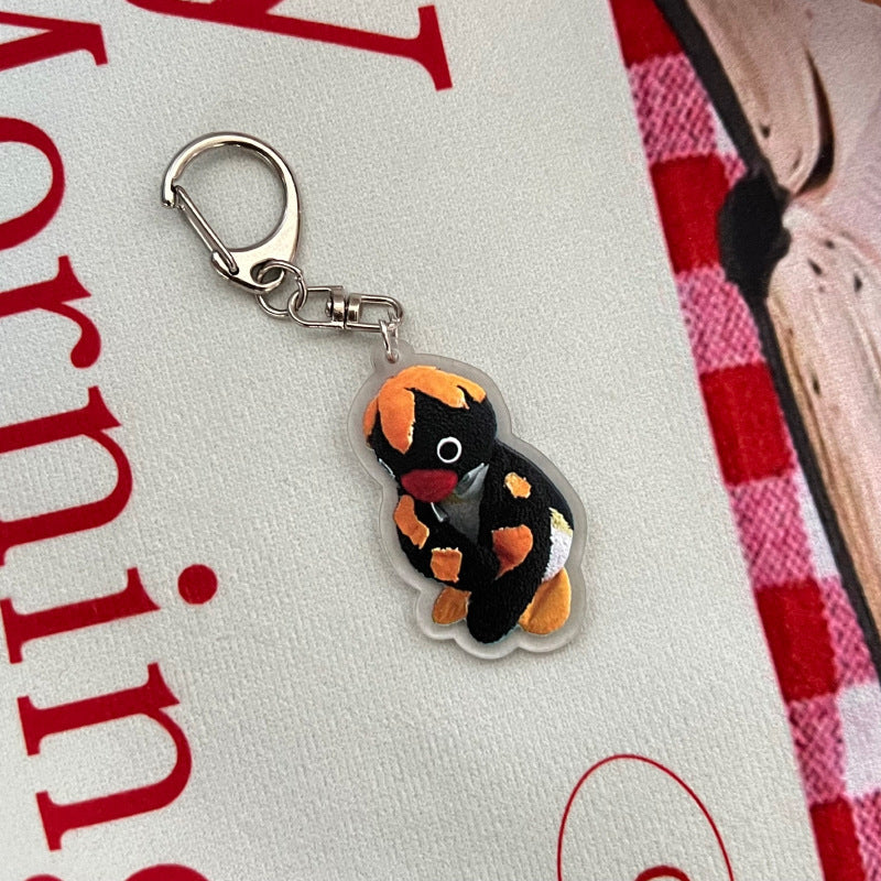 Acrylic penguin Design Bag KeyChain |penguin Pendant Schoolbag Hanging Decoration K15