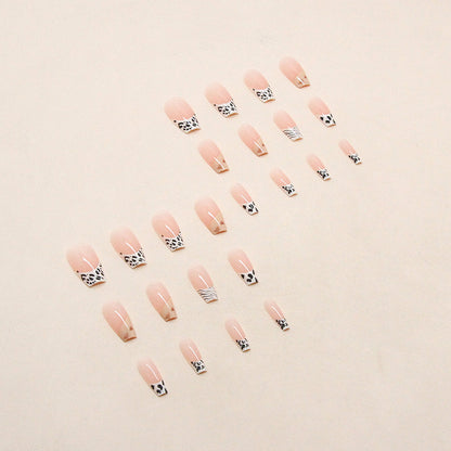 Wild Safari French Tips| Long Coffin Manicure  | Press On Nails