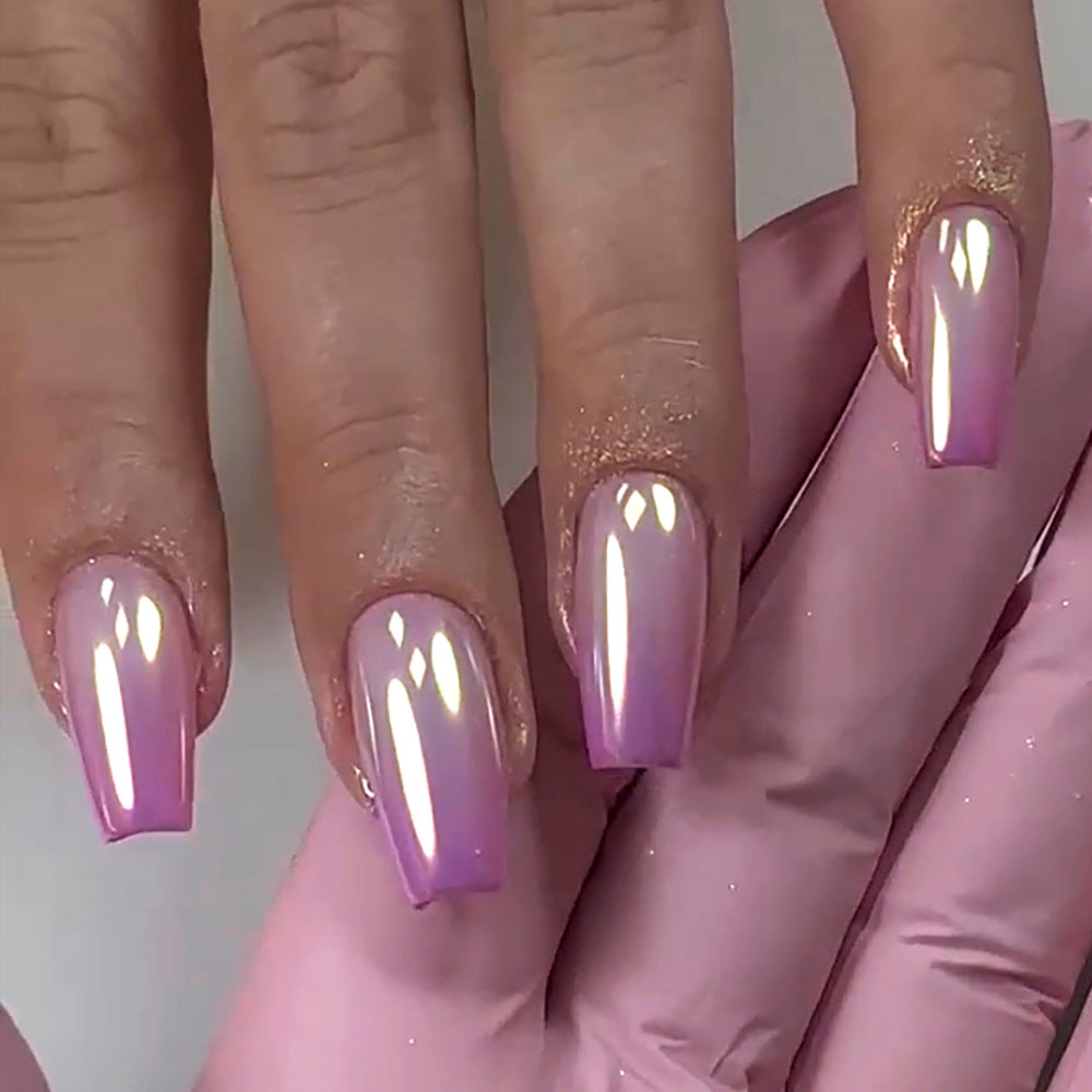 Laser Violet| Medium Coffin Manicure | Press On Nails N730