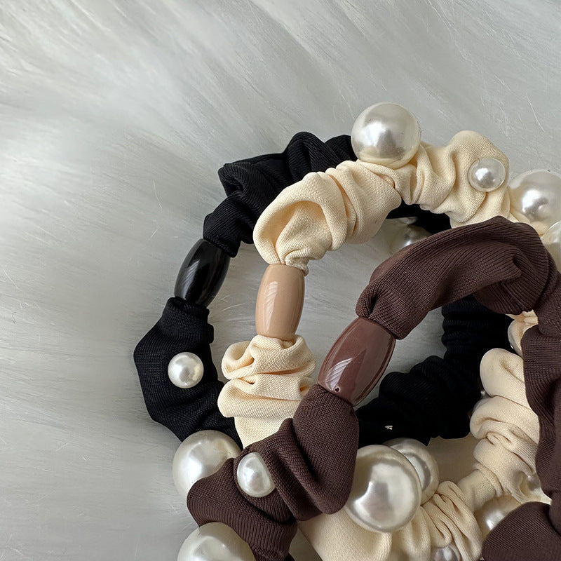 Pearl Elegance Hair Tie|Hair Band |Hair Barrette|Hair Scrunchie 2pcs HT16