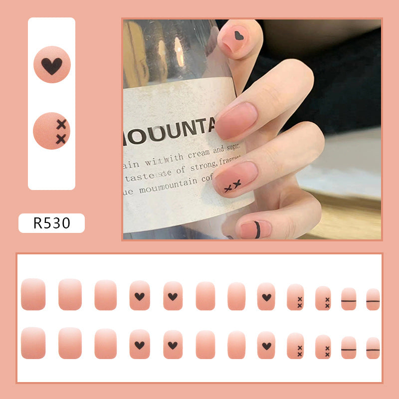 Matte Peachy Heart-throb | Short Squoval Manicure | Press on Nails