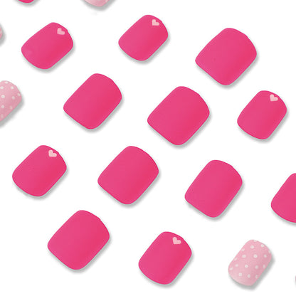 Magenta White| Medium Squoval Manicure | Press On Nails N584