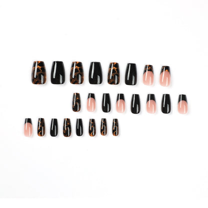 Tortoiseshell Mirage| Medium Coffin Manicure | Press On Nails N697