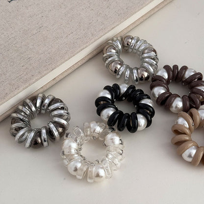 Pearl Hair Tie|Hair Band |Ponytail Holders Barrette|Hair Scrunchie 2pcs HT36