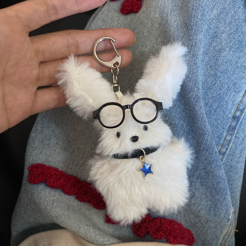 Cute Cartoon Pilot Rabbit Design Bag KeyChain |Pendant Bunny Plush Hanging Decoration Gift K17