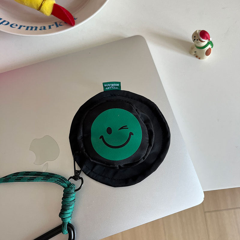 Smiling Face BucketHat Design Bag KeyChain |Pendant Headphone Bag Gift K30