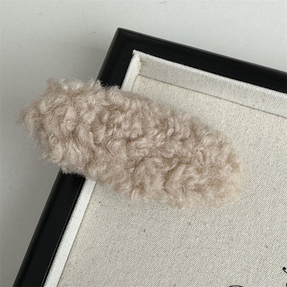 Plush Hair Clip |Furry Knit Embroidered Hair Snap Clip |Hair Barrette |Duckbill Hairpin A17