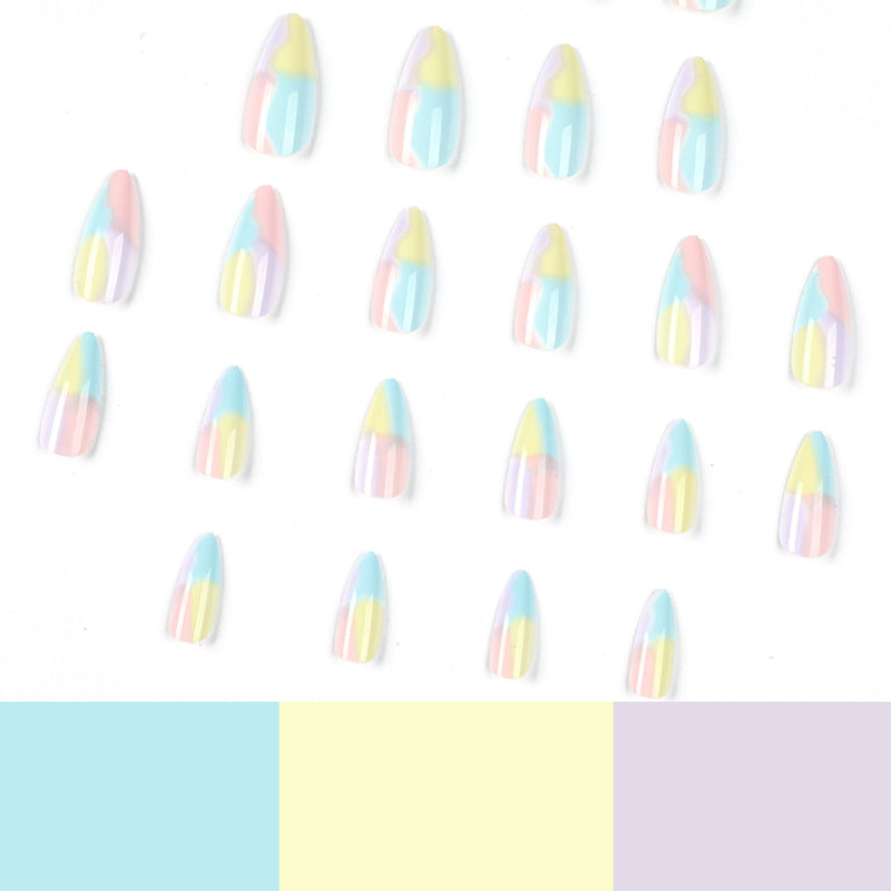 Soft Palette Blend| Medium Coffin Manicure | Press On Nails N688