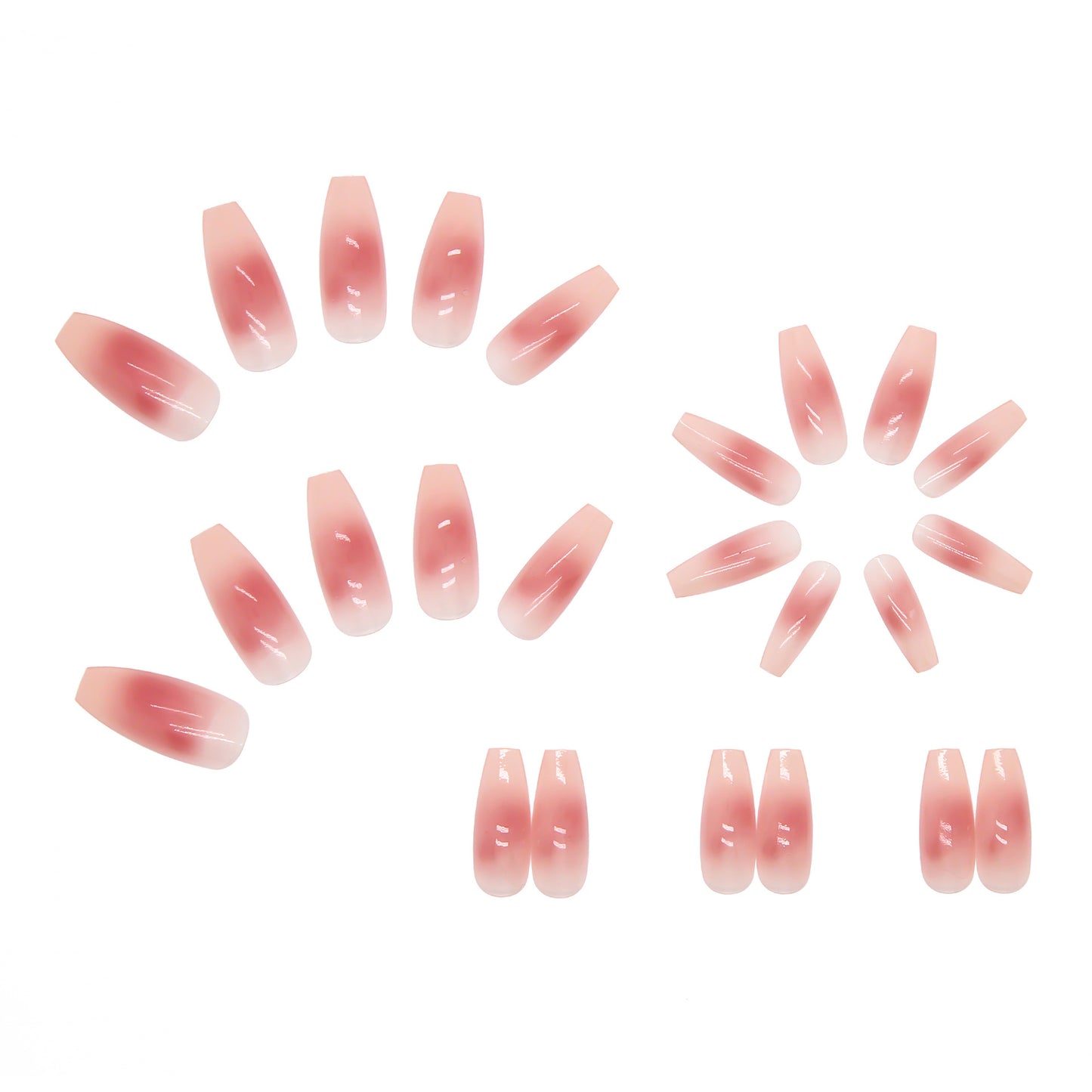 Dusty Rose Pink Blush | Long Coffin Manicure  | Press on Nail