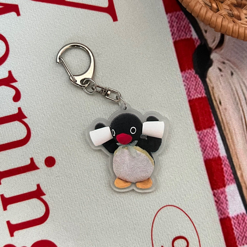 Acrylic penguin Design Bag KeyChain |penguin Pendant Schoolbag Hanging Decoration K15